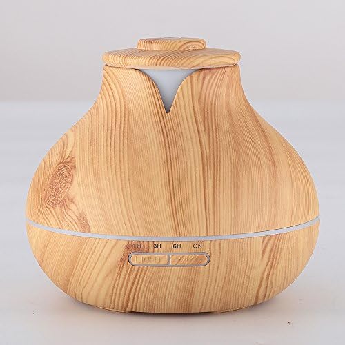 2017 Merrycome 400ML Premium, Essential Oil Diffuser, 5 In 1 and Auto-Off Safety Sw Ultrasonic Aromatherapy Fragrant Oil Vaporizer Humidifier, Purifies The Air (Light wood grain)