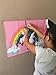 PIN The Horn ON The Unicorn(Includes: 1 Gloss Coated Game Poster, 1 Pink Satin Blindfold and 18 Horn Stickers) Unicorn Party Supplies