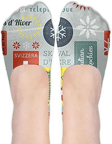 DISXHSH Thin Hidden No Show Liner Snow Retro Ski Badges Athletic Running Socks Non Slip Flat Boat Line