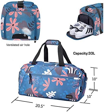 Rotot Sport Duffel Bag, Gym Bag with Waterproof Shoe Pouch, Weekend Travel Bag with a Water-resistant Insulated Pocket (33L) 4 Rotot Sport Duffel Bag, Gym Bag with Waterproof Shoe Pouch, Weekend Travel Bag with a Water-resistant Insulated Pocket (33L)