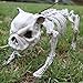 Halloween Haunters Skeleton Dog with Leash Prop Decoration - Menacing Vicious Skull Face Pet Bull Doggy, Barking Look - Cemetery, Haunted House, Entryway Party Display