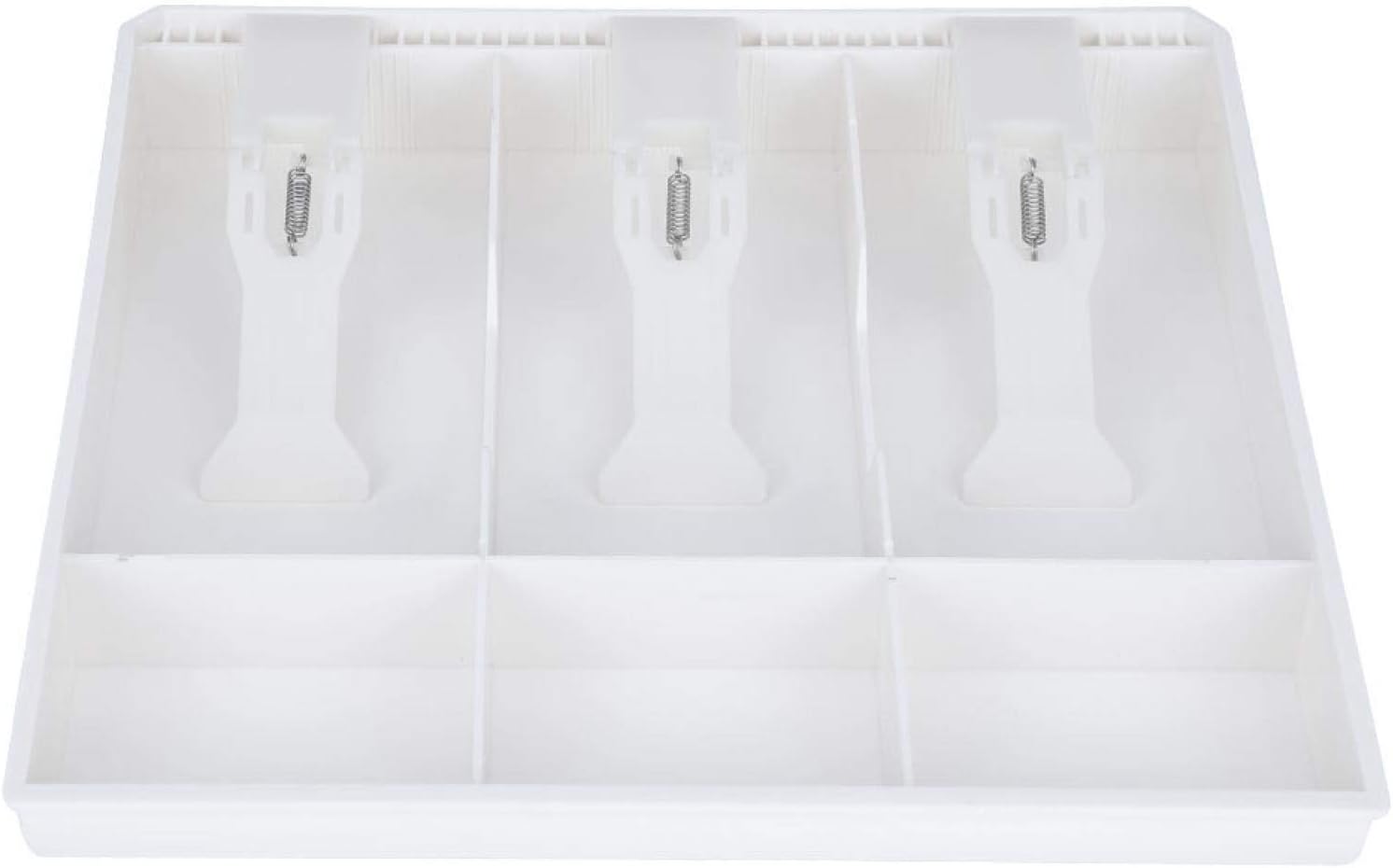 Quality Plastic Cash Drawer Register Insert Tray Replacement 3 Bills 3 Coins Money Storage Box (White) : Electronics