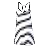 FUNOC® Women Sleeveless Party Dress Evening Cocktail Casual Mini Dress, Black & White, Small