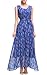 Wantdo Women's Flowy Chiffon Maxi Dress Plus Size Casual Long Skirt Belt