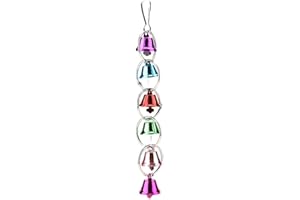 Parrot Hanging Bells Toy, Colorful Chewing Hanging Swing Bells Toy for Small Parrots Macaws Parakeets Conures Cockatiels Love