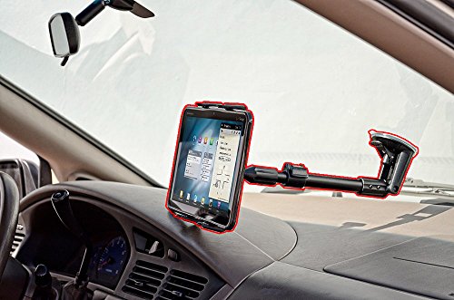 ChargerCity 360Âº Swivel Adjust Rigid Telescopic Tablet Suction Mount for Apple iPad Air Mini Samsung Galaxy Tab Google Nexus MicroSoft Surface Asus Vivo Memo Pad (Expand from 14.5 to 18.5 inches)
