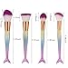 Mermaid Eye Brushes Foundation Makeup Brush Set 10pcs Soft Bristles Beauty Tools Eyeshadow Eyebrow Face Blush Concealer Kit