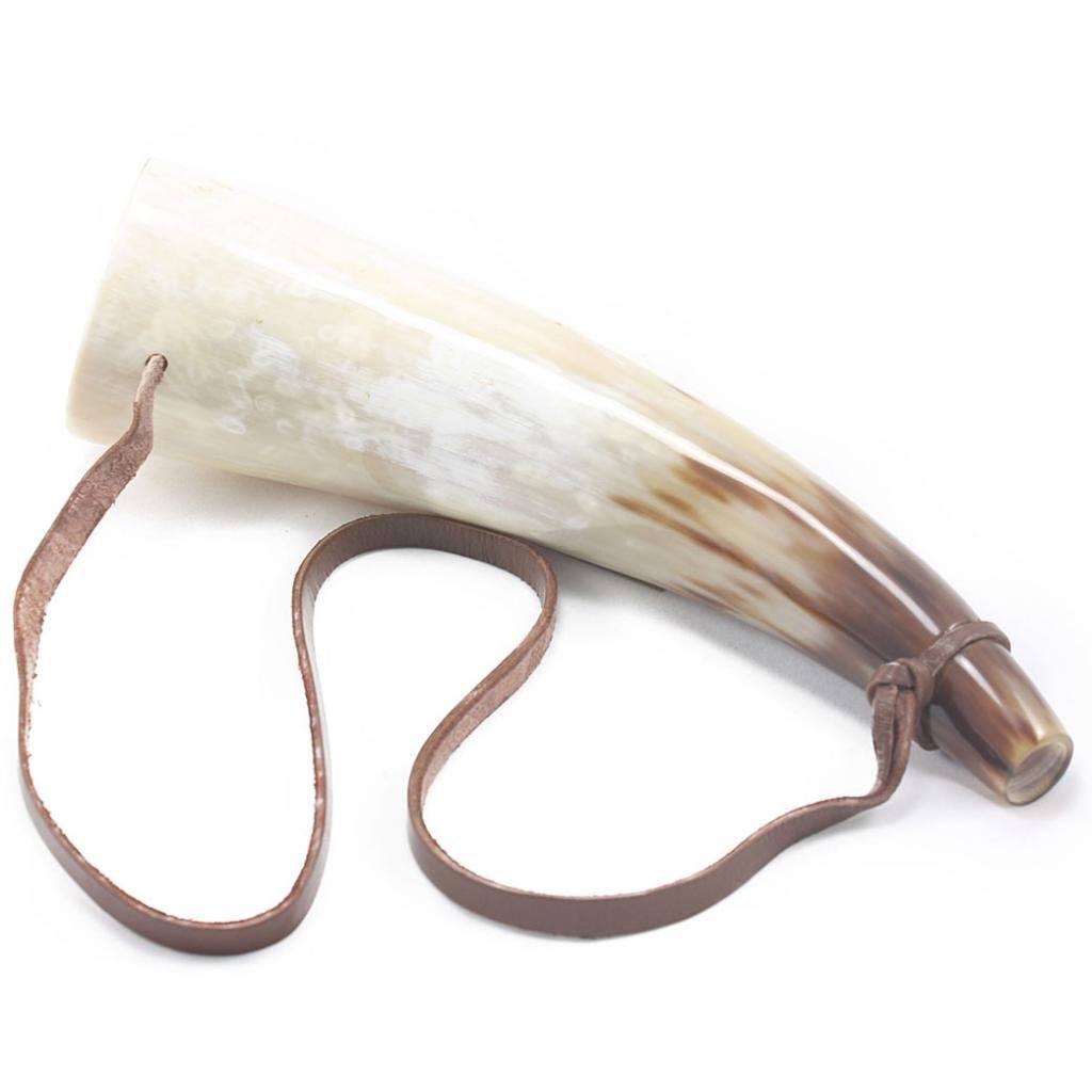 HORNCRAFT Ox Horn Bugle | Viking War Blowing Horn | Battle Sounding Trumpet | 10 inches | Small Light Polished Bugle | Trumpet style Hunting | Perfect for Re-Enactment