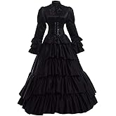 GRACEART Women Victorian Rococo Dress Gothic Ball Gown Costumes (Dress & Hoop skirt)