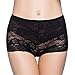 Eve's temptation Janice Women's High Waist Lace Panties Tummy Control Seamless Slimming Underwear Full Coverage Brief-Black XX-Large