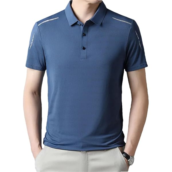 Men's Polo-Neck T-Shirt Business Office Casual Short Sleeve Solid