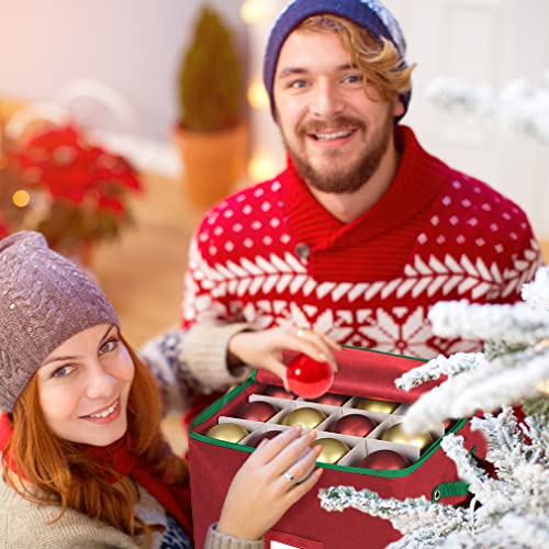 ProPik Christmas Ornament Storage Box, 4 Tier Holds Up to 64 Holiday Ornaments Decoration Balls