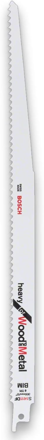 Bosch Accessories 5 pieces Sabre Saw Blade S 1411 DF Heavy for Wood and Metal (Length 300 mm, sabre saw accessories)