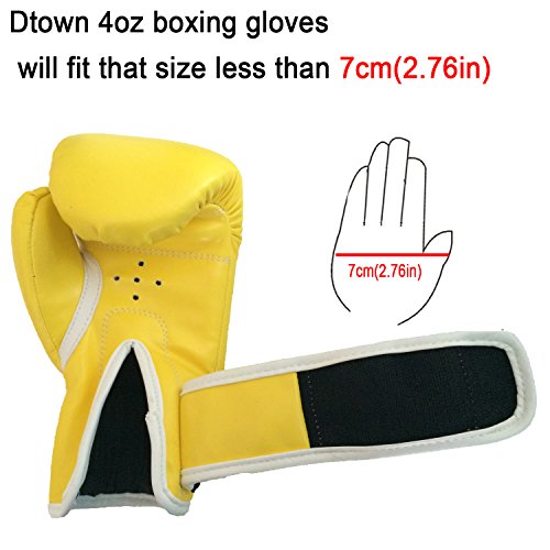 Dtown 4oz Childrens Training Gloves for Boxing Muay Thai Sparring MMA Fighting Gloves PU Leather for Boys Girls
