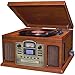 Crosley Director CD Recorder with Cassette & Record Player Paprika (CR2405C-PA) with RCA D4+ Vinyl Record Cleaning Fluid System