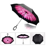 Inverted Umbrella, Elover Double Layer Reverse Umbrella for Car Rain Outdoor