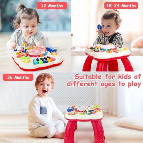 Children's Toys 1 Year – Activity Table Baby 1 Year Old Toys Montessori Musical Table Baby with Sound and Lights Toys for 1 2 Year Old Children Games Gift Baby 1 2 Year Old Boy Girl Original Christmas