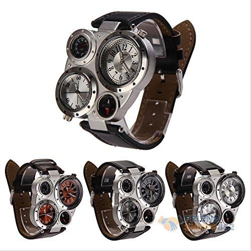 Amyove Mens Quartz Analog Digital Leather Band Sports Wrist Watch Watches Black