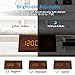 BlaCOG Alarm Clock Display Time Date Temperature,Wooden Alarm Clock for Bedroom,Digital clock Adjustable Brightness Voice Control-Brown/Orange