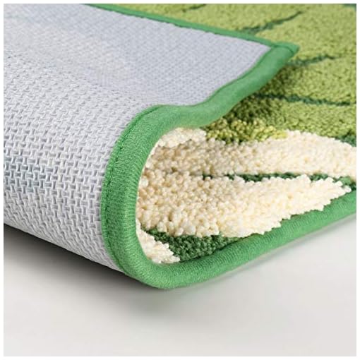 Hi Space Microfiber Tropical Green Leaf Bath Rugs Soft Non Slip Bath