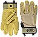 PETZL CORDEX Gloves - Lightweight, Breathable Leather Belay Gloves for Climbing and Rappelling - Tan - L