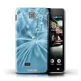 KOBALT Protective Hard Back Phone Case / Cover for LG Optimus F5/P875 | Blue Flower Design | Floral Fairy Drops Collection