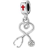 LSxAB Nurse Charm Compatible with Pandora Charms Bracelets for Women Jewelry