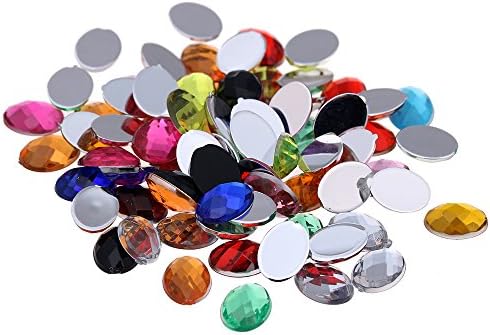Nizi 13x18mm 200pcs MIXED COLORS Oval Acrylic Rhinestones Flatback Earth Faceted Strass Gems 3D Nail Art Decorations