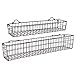 MyGift®, Set of 2 Brown Country Rustic Wall Mounted Openwork Metal Wire Storage Basket Shelves/Display Racks