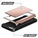 SAMONPOW Wallet Case for iPhone 7 Case with Card Holder Dual Layer Hybrid Shell Heavy Duty Protection Shockproof Anti Scratch Soft Rubber Cover Case for iPhone 7 4.7 inch Rose Gold