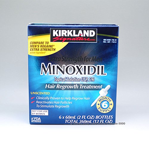 Kirkland Minoxidil 5% Extra Strength Men Hair Regrowth Solution 6 Month Supply