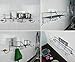 AISHN Bathroom Towel Shelf/Kitchen Holder, 304 Stainless Steel Vacuum Super Silicone Storage Rack, Space-Saving Rack Includes 4 Hooks
