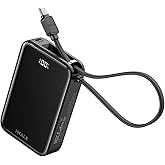 iWALK Portable Charger, 10000mAh 45W PD Power Bank, USB C in&Out Fast Charging Battery Pack with Phone Stand, Travel Essential Powerbank for iPhone 17 16 15 14 13 12 Samsung S25 MacBook etc,Black