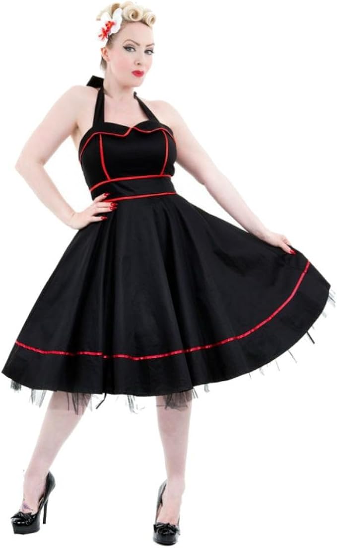 red and black cocktail dress