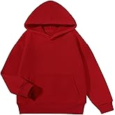 Flygo Unisex Boys Girls Sherpa Hoodie Fleece Lined Hooded Sweatshirt Pullover Sweater Kids Fall Winter Hoodies 5-11Years
