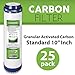 Express Water – 25 Pack Granular Activated Carbon GAC Water Filter Replacement – 5 Micron – 10 inch – Under Sink and Reverse Osmosis System