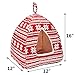 Hollypet Self-Warming 2 in 1 Foldable Comfortable Triangle Cat Bed Tent House, Red Snowthumb 2