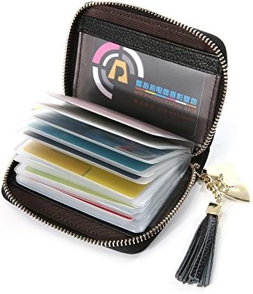 RFID Blocking Women's Credit Card Holder Wallet ID Holder with 2 ID Window Card Case Purse(Black)