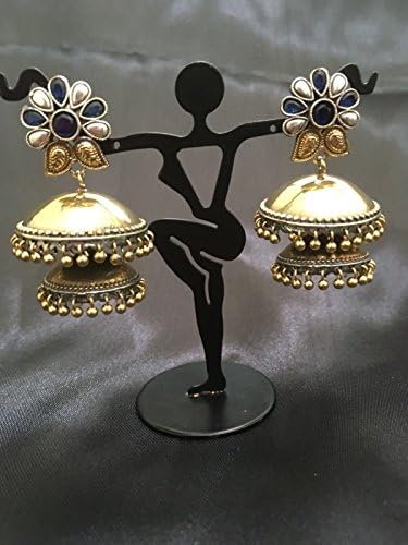 Beautiful German silver double jumka earrings