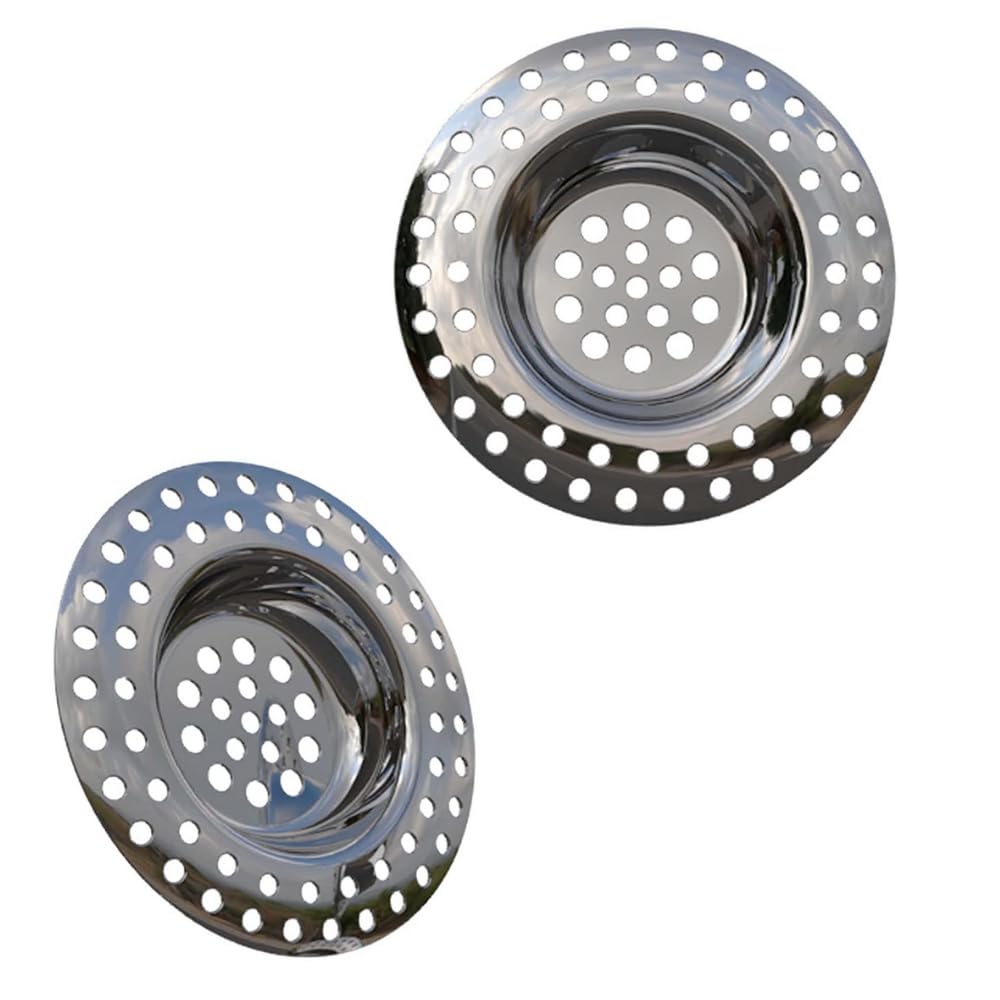 Schläfer 4397011 | Sink Filter Drain Grid Sink Waste Holder Waste Basket Strainer Stainless Steel External Diameter 70mm (1" 1/2") of 2 Pcs.