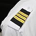 Aero Phoenix Professional Pilot Uniform Epaulets - Three Bars - First Officer - Gold Metallic on Black
