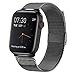 MCORS Compatible with Apple Watch Band 44mm 42mm,Stainless Steel Mesh Metal Loop with Adjustable Magnetic Closure Replacement Bands for Iwatch Series 4 3 2 1 Black