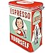 Nostalgic-Art 31104聽Say it 50's - Espresso Yourself, Metal Clip Top Box, Coffee Tin, Aroma Protection, Storage Tin
