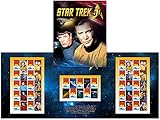 Star Trek 50th Anniversary Stamp Pack - 25 special occasion stamps - Captain Kirk, Spock, Scotty, Doctor Leonard “Bones” McCoy, Uhura, Sulu and Chekov - Collectible Postage Stamps Australia