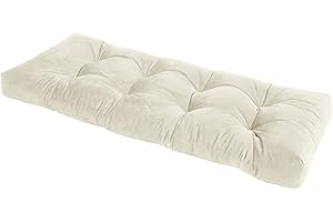 ROFIELTY Bench Cushion 45 inches. Non-Slip Tufted Cushion for Indoor/Outdoor use, Comfortable Window Cushion, Soft Piano Bench Cushion.Multi-Scene use of Cushions. (45x18x3, Cream)