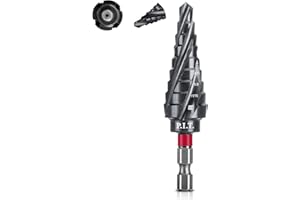 P.I.T. M35 Cobalt Step Drill Bit for Metal (Pro Max), Spiral Flute Unibit Step Drill Bit 1/4"-3/4"(9Size) Impact Ready Wear-Resistant TiAlN Coated,1/4" Hex Shank for Metal, Stainless Steel, Aluminum