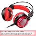Gaming Headset with Microphone for PC Games Over Ear Computer Headphones USB Red 3.5mm Nubwo Skin-friendly Earpads Gamer Headset for with Led Light & In-line Volume Controlthumb 4