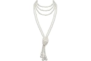 1920s Accessories Pearls Necklace Faux Pearls Gatsby Accessories Costume Jewelry Flapper Accessories Roaring 20s Long Necklac