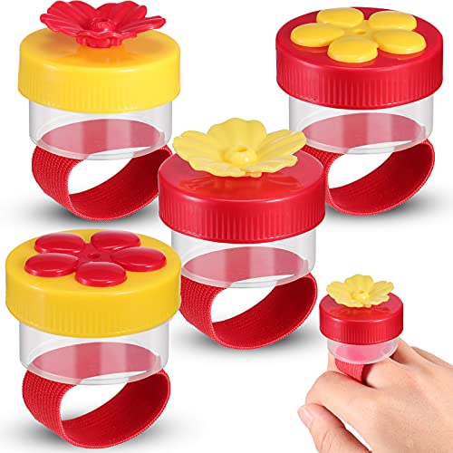 Hummingbird Ring Feeder Hummingbird Hand Feeder for Outdoors Flower Hand  Held Hummingbird Feeding Tools Mini Hand Feeding Tools Backyard Nature, Red 