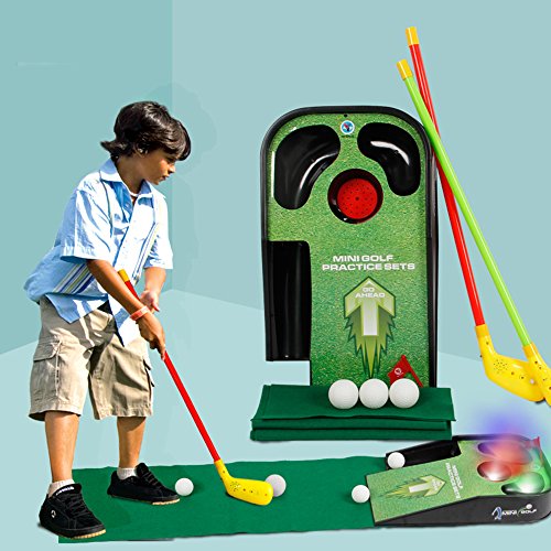 UBOWAY Mini Golf Putting Green Putting Mat Set with Sound Effect for Kids, Toddlers, Golf Beginner